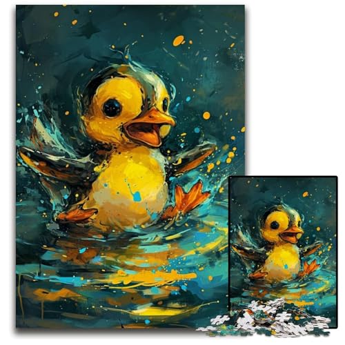 Puzzle 1000 Teile, süße kleine gelbe Ente, Puzzle für Erwachsene, perfekt für Halloween, Weihnachten, Geburtstagsgeschenk, 26x38cm/10,23x14,96 Zoll Puzzle 1000 Teile, süße kleine gelbe Ente, Puzzle für Erwachsene, perfekt für Halloween, Weihnachten, Geburtstagsgeschenk, 26x38cm/10,23x14,96 Zoll von JIANGENNF