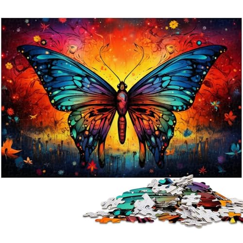 Puzzle 1000 Teile,farbenfroher Psychedelischer Sternenhimmel-Schmetterling,Holzpuzzle für Erwachsene, Teenager,Paare und Freunde zum Geburtstag,Weihnachten,50x75cm Puzzle 1000 Teile,farbenfroher Psychedelischer Sternenhimmel-Schmetterling,Holzpuzzle für Erwachsene, Teenager,Paare und Freunde zum Geburtstag,Weihnachten,50x75cm von JIANGENNF