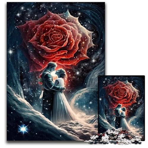 Puzzle 1000 Teile „Cosmic Rose Eltern, Partner, Freunde – ab 14 Jahren, 26x38cm/10,23x14,96 Zoll Puzzle 1000 Teile „Cosmic Rose Eltern, Partner, Freunde – ab 14 Jahren, 26x38cm/10,23x14,96 Zoll von JIANGENNF