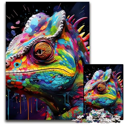 Puzzle 1000 Teile Art Chameleon Papppuzzles, anspruchsvolles Denkspiel für Teenager, Spaß am Familienspielabend, 26x38cm/10,23x14,96 Zoll Puzzle 1000 Teile Art Chameleon Papppuzzles, anspruchsvolles Denkspiel für Teenager, Spaß am Familienspielabend, 26x38cm/10,23x14,96 Zoll von JIANGENNF