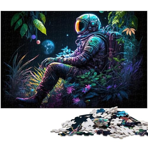 Puzzle 1000 Teile Astronaut Schwierige Puzzles für Erwachsene Pädagogische Aktivität zur Verbesserung kognitiver Fähigkeiten 50 x 75 cm / 19,68 x 29,52 Zoll von JIANGENNF