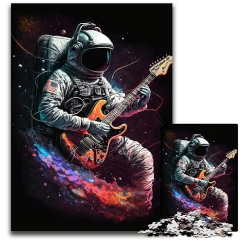 Puzzle 1000 Teile Astronaut spielt Gitarre, Schwierige Puzzles für Erwachsene, DIY-Geschenk zur Heimdekoration, Denksportaufgabe für Erwachsene, 26x38cm/10,23x14,96 Zoll Puzzle 1000 Teile Astronaut spielt Gitarre, Schwierige Puzzles für Erwachsene, DIY-Geschenk zur Heimdekoration, Denksportaufgabe für Erwachsene, 26x38cm/10,23x14,96 Zoll von JIANGENNF