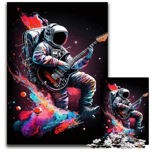 Puzzle 1000 Teile Astronaut spielt Gitarre, Schwierige Puzzles für Erwachsene, DIY-Geschenk zur Heimdekoration, Denksportaufgabe für Erwachsene, 26x38cm/10,23x14,96 Zoll Puzzle 1000 Teile Astronaut spielt Gitarre, Schwierige Puzzles für Erwachsene, DIY-Geschenk zur Heimdekoration, Denksportaufgabe für Erwachsene, 26x38cm/10,23x14,96 Zoll von JIANGENNF