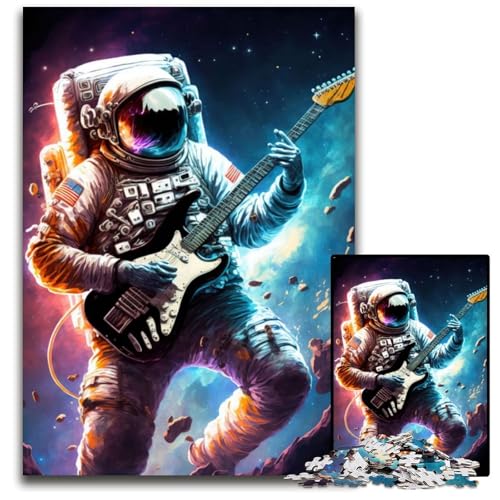 Puzzle 1000 Teile Astronaut spielt Gitarre Puzzle für Erwachsene Perfekte Heim- oder Bürodekoration, 26x38cm/10,23x14,96 Zoll Puzzle 1000 Teile Astronaut spielt Gitarre Puzzle für Erwachsene Perfekte Heim- oder Bürodekoration, 26x38cm/10,23x14,96 Zoll von JIANGENNF