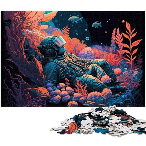 Puzzle 1000 Teile Astronauten-Holzpuzzle für Erwachsene Teenager, Paare und Freunde zum Geburtstag, Weihnachten, 50 x 75 cm / 19,68 x 29,52 Zoll Puzzle 1000 Teile Astronauten-Holzpuzzle für Erwachsene Teenager, Paare und Freunde zum Geburtstag, Weihnachten, 50 x 75 cm / 19,68 x 29,52 Zoll von JIANGENNF