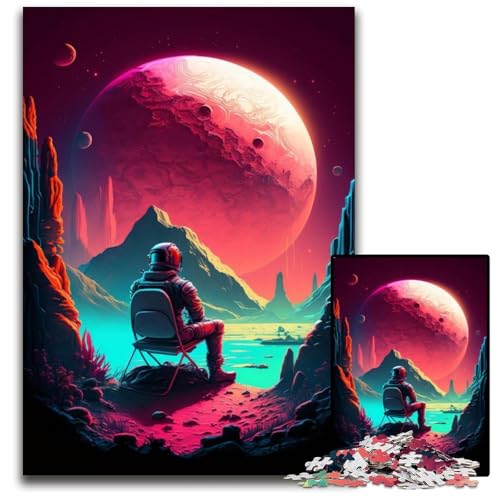 Puzzle 1000 Teile Astronauten-Puzzle für Erwachsene, Denkspiel für Teenager, 50x75cm/19,68x29,52 Zoll von JIANGENNF
