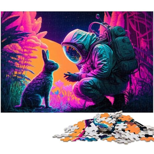 Puzzle 1000 Teile Astronauten-Puzzle für Erwachsene, Eltern, Partner, Freunde – ab 14 Jahren, 50 x 75 cm / 19,68 x 29,52 Zoll von JIANGENNF