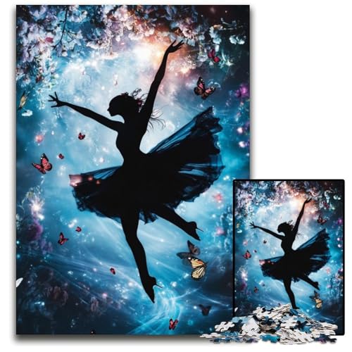 Puzzle 1000 Teile Balletttänzerin, Kartonpuzzle, Lernspiele, Stressabbau, Heimdekorationsspielzeug für 14-Jährige, 26x38cm von JIANGENNF