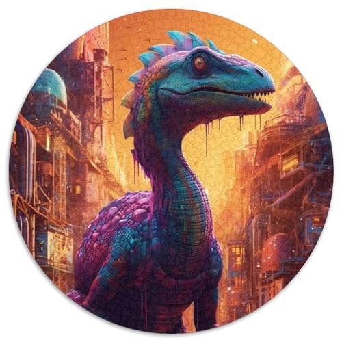 Puzzle 1000 Teile Baryonyx-Dinosaurier, 1000 Teile, rundes Puzzle, Geschenke für Feiertage, Geburtstage und Familienspieleabende (Größe 67,5 x 67,5 cm) von JIANGENNF
