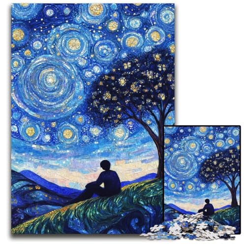 Puzzle 1000 Teile Baum unter dem Nachthimmel Holzpuzzle Lernspiele Stressabbau, Heimdekorationsspielzeug für 14-Jährige 50X75CM Puzzle 1000 Teile Baum unter dem Nachthimmel Holzpuzzle Lernspiele Stressabbau, Heimdekorationsspielzeug für 14-Jährige 50X75CM von JIANGENNF