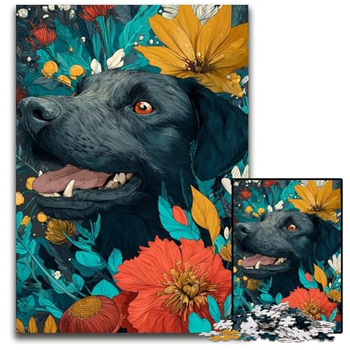 Puzzle 1000 Teile Blumenhund Holzpuzzle Herausforderndes Denkspiel für Teenager, Spaß am Familienspielabend 50X75CM Puzzle 1000 Teile Blumenhund Holzpuzzle Herausforderndes Denkspiel für Teenager, Spaß am Familienspielabend 50X75CM von JIANGENNF