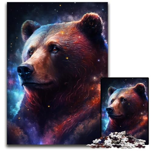 Puzzle 1000 Teile Braunbär-Puzzle für Erwachsene, anspruchsvolles Denkspiel für Teenager, Spaß für den Familienspieleabend, 50x75cm/19,68x29,52 Zoll von JIANGENNF