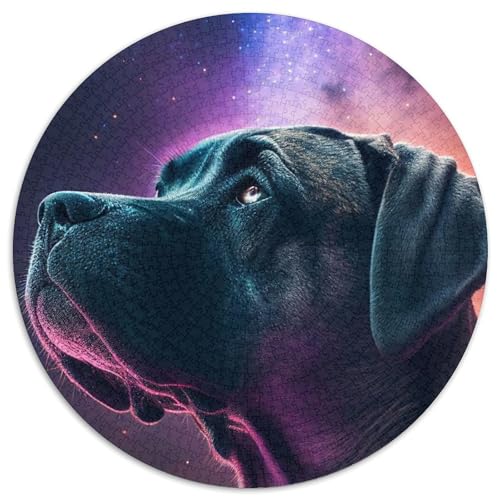 Puzzle 1000 Teile Cane Corso, Universum, 1000 Teile, rundes Puzzle, Geschenke für Feiertage, Geburtstage und Spieleabende mit der Familie (Größe 67,5 x 67,5 cm) von JIANGENNF