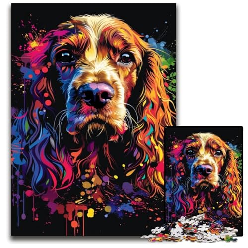 Puzzle 1000 Teile Cocker Spaniel Hund Kunstkarton Puzzle Gehirn Herausforderung, Teenager und Heimdekoration 26x38cm/10,23x14,96 Zoll Puzzle 1000 Teile Cocker Spaniel Hund Kunstkarton Puzzle Gehirn Herausforderung, Teenager und Heimdekoration 26x38cm/10,23x14,96 Zoll von JIANGENNF