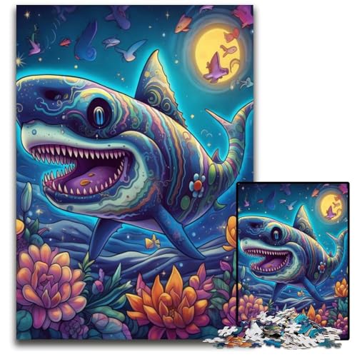 Puzzle 1000 Teile Deep Jaws Puzzles für Erwachsene zur Heimdekoration, ideales Weihnachts- und Neujahrsgeschenk für Teenager 26x38cm/10,23x14,96 Zoll von JIANGENNF