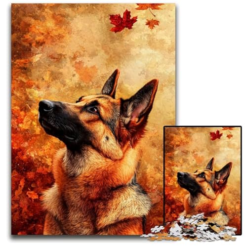 Puzzle 1000 Teile Deutscher Schäferhund im Herbstlaub Holzpuzzle Lernspiele Stressabbau, Heimdekorationsspielzeug für 14-Jährige 50X75CM Puzzle 1000 Teile Deutscher Schäferhund im Herbstlaub Holzpuzzle Lernspiele Stressabbau, Heimdekorationsspielzeug für 14-Jährige 50X75CM von JIANGENNF