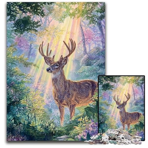 Puzzle 1000 Teile Dschungelhirsch Holzpuzzle Herausforderndes Denkspiel für Teenager, Spaß am Familienspieleabend 50X75CM Puzzle 1000 Teile Dschungelhirsch Holzpuzzle Herausforderndes Denkspiel für Teenager, Spaß am Familienspieleabend 50X75CM von JIANGENNF