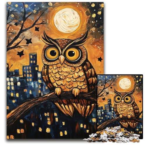Puzzle 1000 Teile Eule unter dem Mond Holzpuzzle Herausforderndes Denkspiel für Teenager, Spaß am Familienspielabend 50X75CM Puzzle 1000 Teile Eule unter dem Mond Holzpuzzle Herausforderndes Denkspiel für Teenager, Spaß am Familienspielabend 50X75CM von JIANGENNF