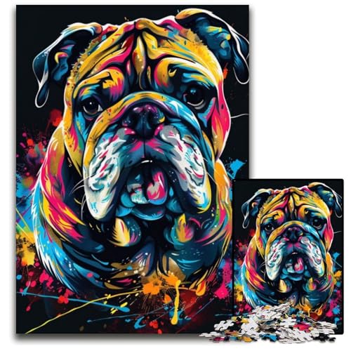 Puzzle 1000 Teile Fantasy Bulldog Papppuzzles, anspruchsvolles Denkspiel für Teenager, Spaß für den Familienspielabend, 26x38cm/10,23x14,96 Zoll Puzzle 1000 Teile Fantasy Bulldog Papppuzzles, anspruchsvolles Denkspiel für Teenager, Spaß für den Familienspielabend, 26x38cm/10,23x14,96 Zoll von JIANGENNF