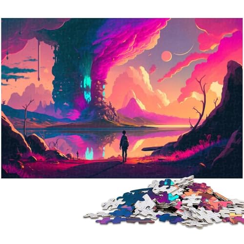 Puzzle 1000 Teile Fantasy Planet Schwierige Puzzles für Erwachsene Herausforderndes Denkspiel für Teenager, Spaß für den Familienspieleabend 26 x 38 cm / 10,23 x 14,96 Zoll von JIANGENNF