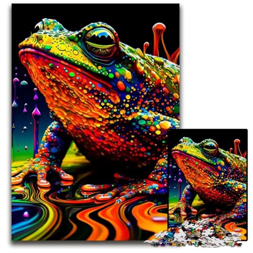 Puzzle 1000 Teile Frosch-Puzzle für Erwachsene, Denkspiel für Teenager, 26x38cm/10,23x14,96 Zoll von JIANGENNF