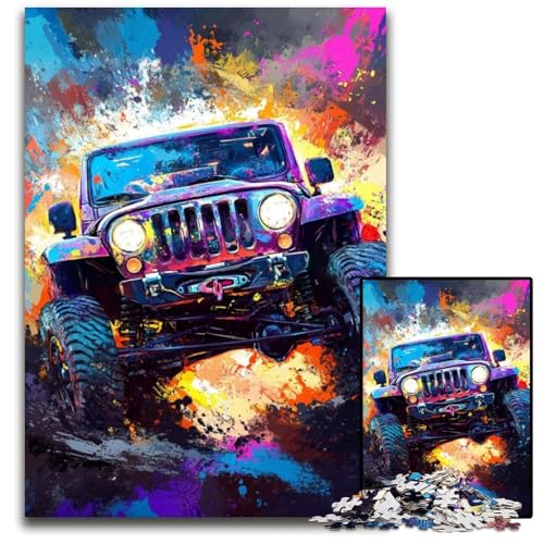 Puzzle 1000 Teile Geländefahrzeuge Kartonpuzzle Lernspiele Stressabbau, Heimdekorationsspielzeug für 14-Jährige 26X38CM von JIANGENNF