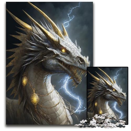 Puzzle 1000 Teile Goldener Eisdrache Puzzles für Erwachsene zur Heimdekoration, ideales Weihnachts- und Neujahrsgeschenk für Teenager 26x38cm/10,23x14,96 Zoll Puzzle 1000 Teile Goldener Eisdrache Puzzles für Erwachsene zur Heimdekoration, ideales Weihnachts- und Neujahrsgeschenk für Teenager 26x38cm/10,23x14,96 Zoll von JIANGENNF