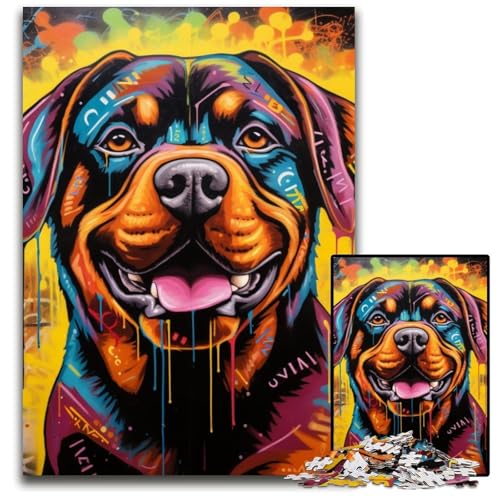 Puzzle 1000 Teile Graffiti-Malerei-Hund, Papppuzzle, anspruchsvolles Denkspiel für Teenager, Spaß für den Familienspielabend, 26x38cm/10,23x14,96 Zoll Puzzle 1000 Teile Graffiti-Malerei-Hund, Papppuzzle, anspruchsvolles Denkspiel für Teenager, Spaß für den Familienspielabend, 26x38cm/10,23x14,96 Zoll von JIANGENNF