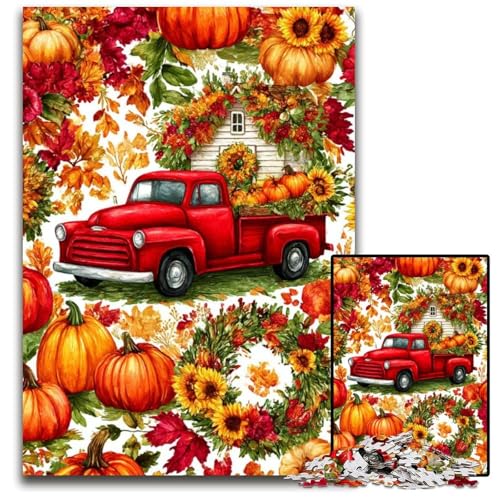 Puzzle 1000 Teile Halloween-Autos Kartonpuzzle Lernspiele Stressabbau, Heimdekorationsspielzeug für 14-Jährige 26X38CM von JIANGENNF
