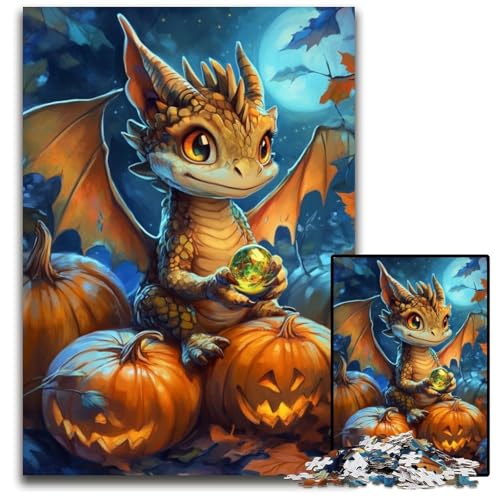 Puzzle 1000 Teile Halloween-Drache, Kartonpuzzle, Teenager, Paare und Freunde zum Geburtstag, Weihnachten, 26x38cm Puzzle 1000 Teile Halloween-Drache, Kartonpuzzle, Teenager, Paare und Freunde zum Geburtstag, Weihnachten, 26x38cm von JIANGENNF