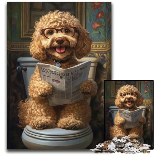 Puzzle 1000 Teile Happy Goldendoodle Holzpuzzle Lernspiele Stressabbau, Heimdekorationsspielzeug für Kinder ab 14 Jahren 50X75CM Puzzle 1000 Teile Happy Goldendoodle Holzpuzzle Lernspiele Stressabbau, Heimdekorationsspielzeug für Kinder ab 14 Jahren 50X75CM von JIANGENNF