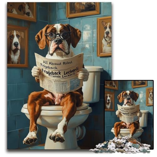 Puzzle 1000 Teile Hund auf der Toilette Holzpuzzles Dekomprimierendes intellektuelles Lernspielzeug Gutes Geschenk für Erwachsene und Jugendliche 50X75CM Puzzle 1000 Teile Hund auf der Toilette Holzpuzzles Dekomprimierendes intellektuelles Lernspielzeug Gutes Geschenk für Erwachsene und Jugendliche 50X75CM von JIANGENNF