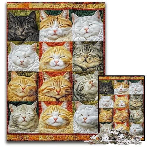 Puzzle 1000 Teile Katzencollage Kartonpuzzle, anspruchsvolles Denkspiel für Teenager, Spaß für den Familienspieleabend, 26x38cm Puzzle 1000 Teile Katzencollage Kartonpuzzle, anspruchsvolles Denkspiel für Teenager, Spaß für den Familienspieleabend, 26x38cm von JIANGENNF