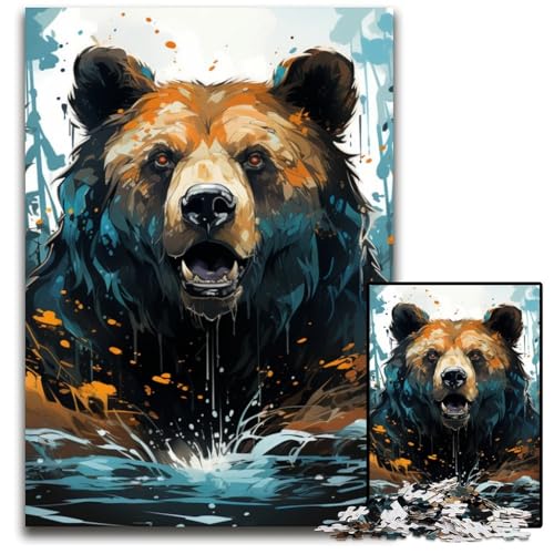 Puzzle 1000 Teile Kunst Tier Bär Papppuzzles Herausforderndes Denkspiel für Teenager, Spaß am Familienspielabend 26x38cm/10,23x14,96 Zoll Puzzle 1000 Teile Kunst Tier Bär Papppuzzles Herausforderndes Denkspiel für Teenager, Spaß am Familienspielabend 26x38cm/10,23x14,96 Zoll von JIANGENNF