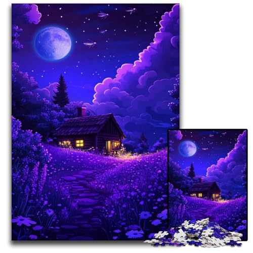 Puzzle 1000 Teile Lavendel-Puzzle für Erwachsene, Denkspiel für Teenager, 26x38cm/10,23x14,96 Zoll von JIANGENNF