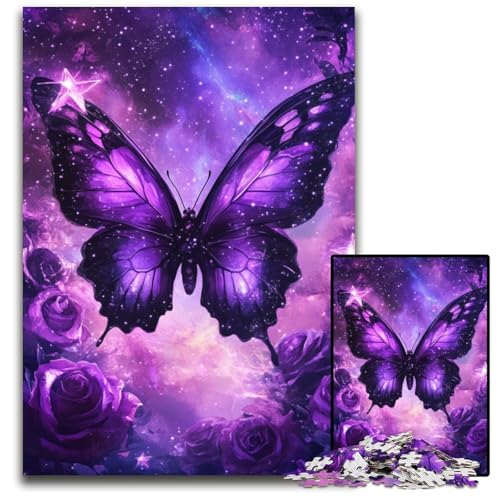 Puzzle 1000 Teile Lila Schmetterling Holzpuzzle Lernspiele Stressabbau, Heimdekorationsspielzeug für 14-Jährige 50X75CM Puzzle 1000 Teile Lila Schmetterling Holzpuzzle Lernspiele Stressabbau, Heimdekorationsspielzeug für 14-Jährige 50X75CM von JIANGENNF