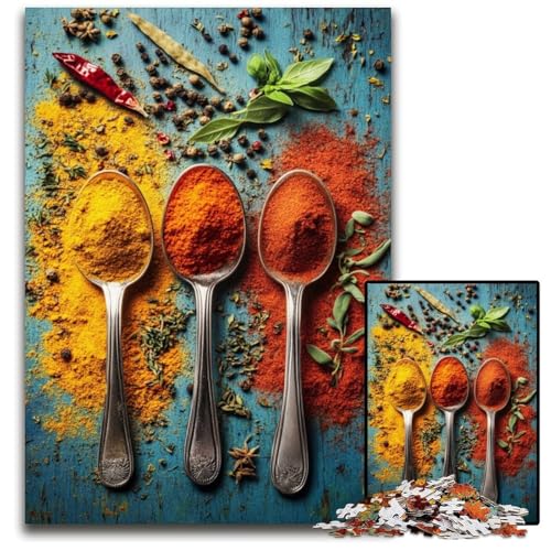 Puzzle 1000 Teile Löffel und Gewürze Holzpuzzle Lernspiele Stressabbau, Heimdekorationsspielzeug für 14-Jährige 50X75CM Puzzle 1000 Teile Löffel und Gewürze Holzpuzzle Lernspiele Stressabbau, Heimdekorationsspielzeug für 14-Jährige 50X75CM von JIANGENNF