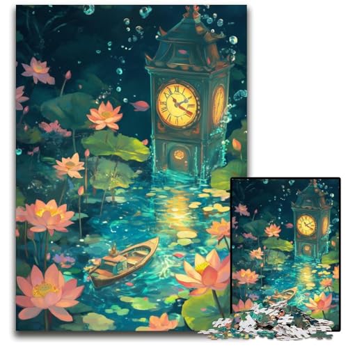 Puzzle 1000 Teile Lotusuhr Holzpuzzle Lernspiele Stressabbau, Heimdekorationsspielzeug für Kinder ab 14 Jahren 50X75CM Puzzle 1000 Teile Lotusuhr Holzpuzzle Lernspiele Stressabbau, Heimdekorationsspielzeug für Kinder ab 14 Jahren 50X75CM von JIANGENNF