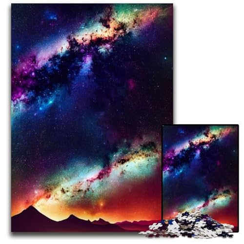 Puzzle 1000 Teile Milchstraßen-Puzzle für Erwachsene, Weihnachten, Halloween, Ostern, Neujahr, 26x38cm/10,23x14,96 Zoll von JIANGENNF