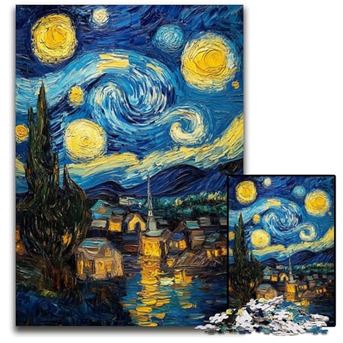 Puzzle 1000 Teile Nachthimmel-Schloss Holzpuzzle Lernspiele Stressabbau, Heimdekorationsspielzeug für Kinder ab 14 Jahren 50X75CM Puzzle 1000 Teile Nachthimmel-Schloss Holzpuzzle Lernspiele Stressabbau, Heimdekorationsspielzeug für Kinder ab 14 Jahren 50X75CM von JIANGENNF