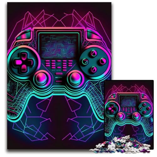Puzzle 1000 Teile Neon-Spiel Puzzles für Erwachsene Perfekte Heim- oder Bürodekoration, 26x38cm/10,23x14,96 Zoll von JIANGENNF