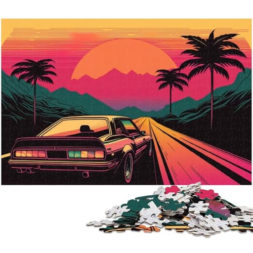 Puzzle 1000 Teile Neonlandschaft, Schwierige Puzzles für Erwachsene, Herausforderndes Denkspiel für Teenager, Spaß für den Familienspieleabend, 26 x 38 cm / 10,23 x 14,96 Zoll von JIANGENNF