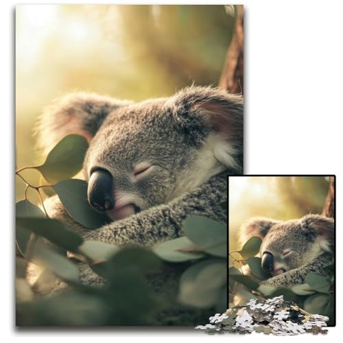 Puzzle 1000 Teile Schlafender Koala Holzpuzzle Lernspiele Stressabbau, Heimdekorationsspielzeug für 14-Jährige 50X75CM Puzzle 1000 Teile Schlafender Koala Holzpuzzle Lernspiele Stressabbau, Heimdekorationsspielzeug für 14-Jährige 50X75CM von JIANGENNF