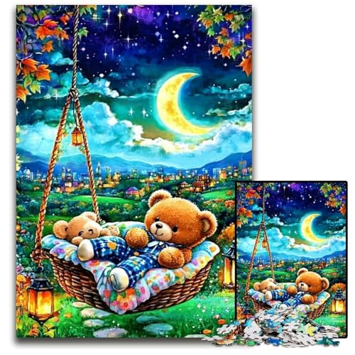 Puzzle 1000 Teile Schlafender Teddybär Holzpuzzle Herausforderndes Denkspiel für Teenager, Spaß am Familienspieleabend 50X75CM Puzzle 1000 Teile Schlafender Teddybär Holzpuzzle Herausforderndes Denkspiel für Teenager, Spaß am Familienspieleabend 50X75CM von JIANGENNF