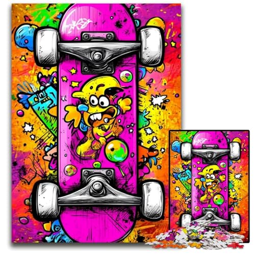 Puzzle 1000 Teile Skateboard-Puzzle aus Karton für Kinder ab 14 Jahren, pädagogische Herausforderung, lustige Aktivitäten zu Hause, Geburtstagsgeschenke, Reisegeschenke, 26x38cm Puzzle 1000 Teile Skateboard-Puzzle aus Karton für Kinder ab 14 Jahren, pädagogische Herausforderung, lustige Aktivitäten zu Hause, Geburtstagsgeschenke, Reisegeschenke, 26x38cm von JIANGENNF