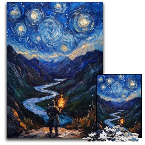 Puzzle 1000 Teile Sternenhimmel Kartonpuzzle Lernspiele Stressabbau, Heimdekorationsspielzeug für 14-Jährige 26X38CM von JIANGENNF