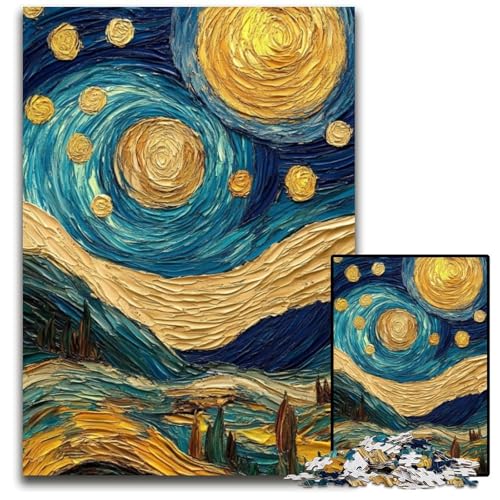 Puzzle 1000 Teile Sternenhimmel Kartonpuzzle Lernspiele Stressabbau, Heimdekorationsspielzeug für 14-Jährige 26X38CM von JIANGENNF