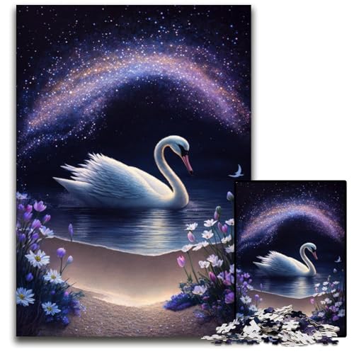 Puzzle 1000 Teile Strandschwan aus Pappe, Denksportaufgabe, Teenager und Heimdekoration, 26x38cm/10,23x14,96 Zoll Puzzle 1000 Teile Strandschwan aus Pappe, Denksportaufgabe, Teenager und Heimdekoration, 26x38cm/10,23x14,96 Zoll von JIANGENNF