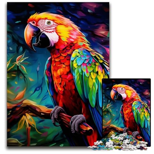 Puzzle 1000 Teile Tiere Vögel Papageien Puzzles Entspannen & Herausfordern, Farbenfrohe Heimdekoration Kunst, Freunde 26x38cm/10,23x14,96 Zoll von JIANGENNF