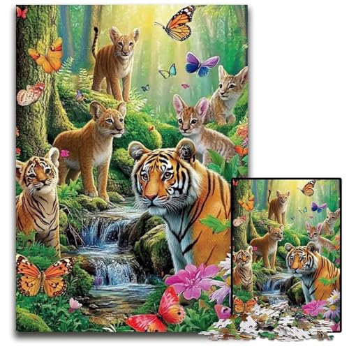 Puzzle 1000 Teile Tierwelt, Papppuzzle, anspruchsvolles Denkspiel für Teenager, Spaß für den Familienspielabend, 26x38cm von JIANGENNF